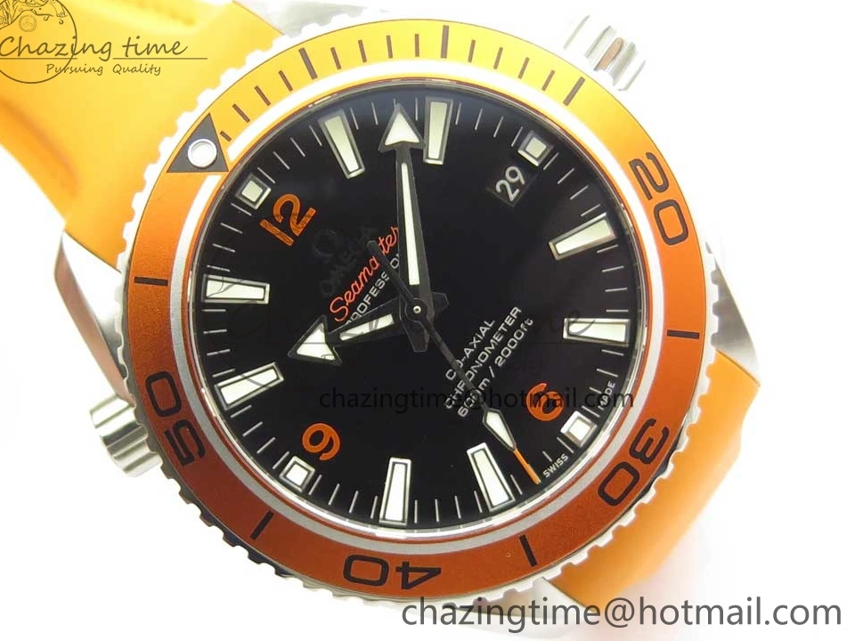 0317 Planet Ocean Professional Orange Bezel 42mm 1:1 VSF Best Edition on Orange Rubber Strap A8500 Super Clone Original 7947